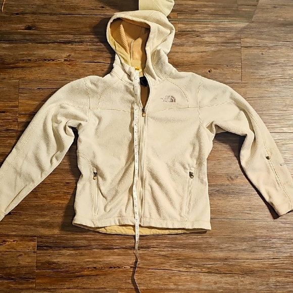 Womens The North Face Cream Hooded Jacket Small Petite - Picture 1 of 4